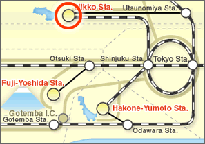 Nikko -Japan Kanto map-