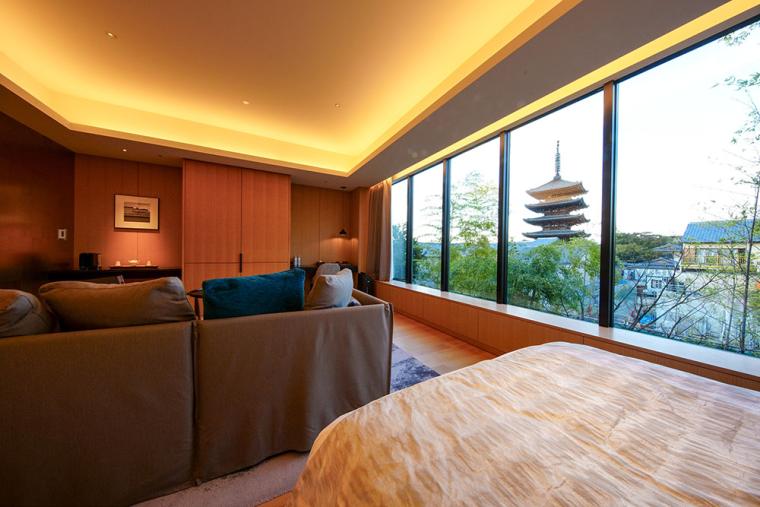 「ザ・ホテル青龍 京都清水」八坂の塔ビューの客室
