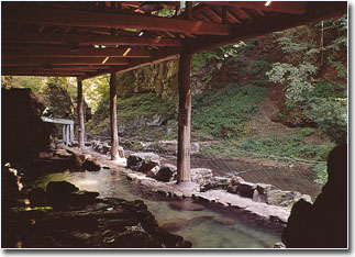 A tranquil hot spring get-away nestled in the mountains 