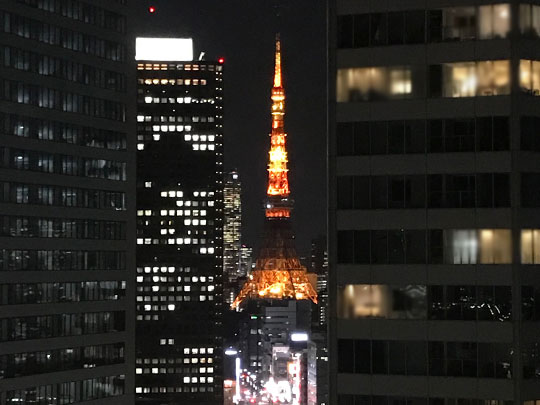 ベイサイドホテルアジュール竹芝・浜松町 客室から見る東京タワー