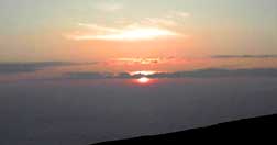 白山　山頂から見た夕日