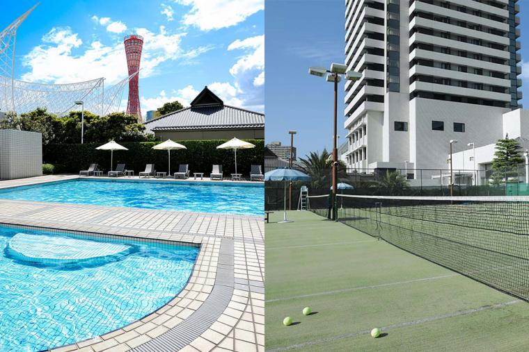 ホテルオークラ神戸 屋外プール・テニスコート