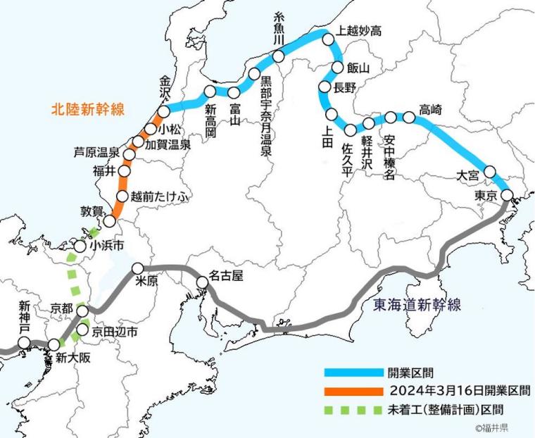 北陸新幹線　路線図