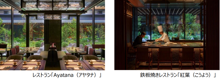 左はタイ料理レストラン「Ayatana（アヤタナ）」、右は鉄板焼き料理レストラン「紅葉」