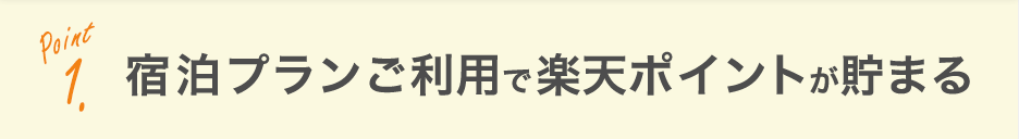 宿泊プランご利用で楽天ポイントが貯まる